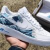 Custom The Great Wave Off Kanagawa Nike Air Force 1 - Hand-Painted Japanese Art Sneakers
