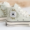 Embroidered high top shoes, canvas shoes embroidered handmade customization
