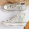 Embroidered high top shoes, canvas shoes embroidered handmade customization
