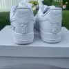 Custom Pearl & Rhinestone Nike Air Force 1 Wedding Sneakers - Personalized Bridal Shoes with Name & Date