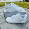 Custom Pearl & Rhinestone Nike Air Force 1 Wedding Sneakers - Personalized Bridal Shoes with Name & Date