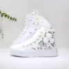 White bridal sneakers personalized wedding bridal shoes
