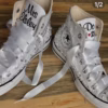 Mid cut, embroidered sneakers, pearl shoes, butterfly wedding Bling sneakers