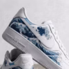 Custom The Great Wave Off Kanagawa Nike Air Force 1 - Hand-Painted Japanese Art Sneakers