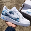 Custom The Great Wave Off Kanagawa Nike Air Force 1 - Hand-Painted Japanese Art Sneakers