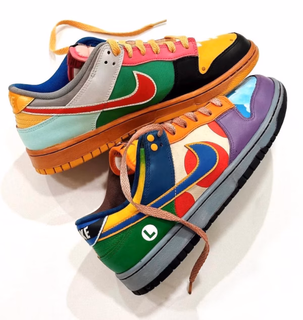 Custom Super Mario Bros Themed Nike Dunk Low - Hand-Painted Nintendo Characters Sneakers