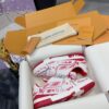 Custom Louis Vuitton LV Trainer White & Red Graffiti Low-Top Sneakers