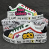 Dolce & Gabbana Graffiti Patch White Leather Sneakers, Italy-Made Street Style Casual Shoes