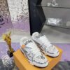 1 Custom LV Trainer White Black Hand Drawn Graffiti Print Luxury Casual Sneakers