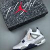 White Air 4 Air Jordan 4 Retro Midnight Navy - White Grey Navy Cement Basketball Sneakers