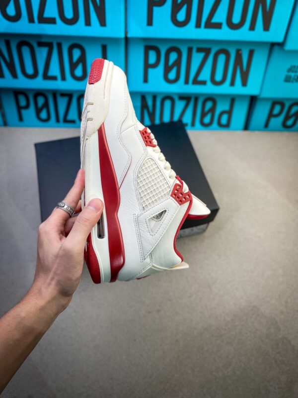 Air Jordan 4 red Air Jordan 4 Retro “Red Oreo” White & Red Sneakers - Classic Basketball & Streetwear Shoes