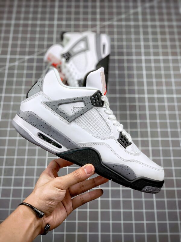 Air Jordan 4 Air Jordan 4 Retro “White Cement” Black Grey Basketball & Streetwear Sneakers