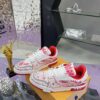 Custom Louis Vuitton LV Trainer White & Red Graffiti Low-Top Sneakers