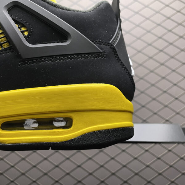 3 (1) Air Jordan 4 Retro Thunder Black & Yellow Sneakers - Classic Basketball & Streetwear Shoes