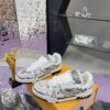 3 Custom LV Trainer White Black Hand Drawn Graffiti Print Luxury Casual Sneakers