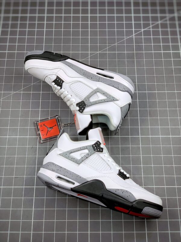 Jordan 4 Air Jordan 4 Retro “White Cement” Black Grey Basketball & Streetwear Sneakers