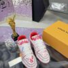 Custom Louis Vuitton LV Trainer White & Red Graffiti Low-Top Sneakers