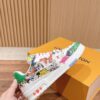 4 LV Trainer Multicolor Comic Print Low-Top Sneakers