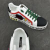 4 Dolce & Gabbana Graffiti Patch White Leather Sneakers, Italy-Made Street Style Casual Shoes