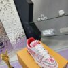 Custom Louis Vuitton LV Trainer White & Red Graffiti Low-Top Sneakers