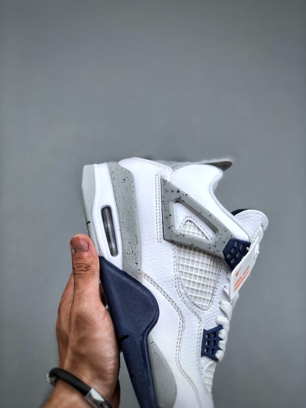 5 (1) Air Jordan 4 Retro Midnight Navy - White Grey Navy Cement Basketball Sneakers