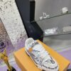 5 Custom LV Trainer White Black Hand Drawn Graffiti Print Luxury Casual Sneakers