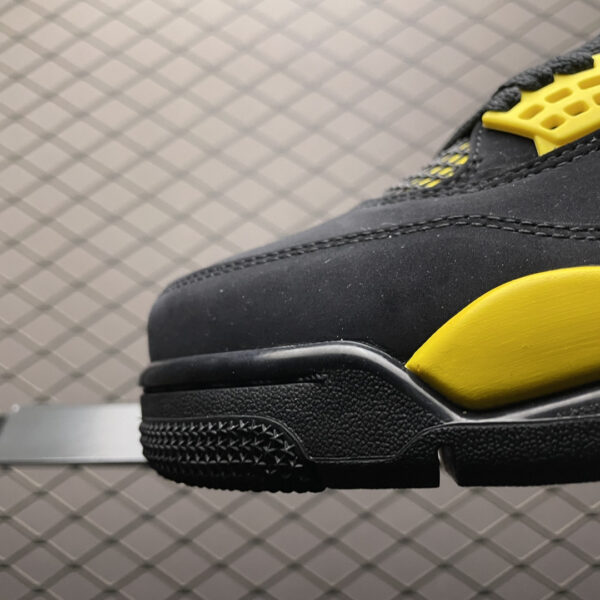 5 Air Jordan 4 Retro Thunder Black & Yellow Sneakers - Classic Basketball & Streetwear Shoes