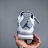 6 Air Jordan 4 Retro Midnight Navy - White Grey Navy Cement Basketball Sneakers
