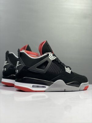 6 Air Jordan 4 Retro “Bred” Black Red Cement Basketball Sneakers AJ4 men's shoes