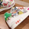 6 LV Trainer Multicolor Comic Print Low-Top Sneakers