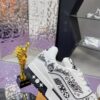 6 Custom LV Trainer White Black Hand Drawn Graffiti Print Luxury Casual Sneakers
