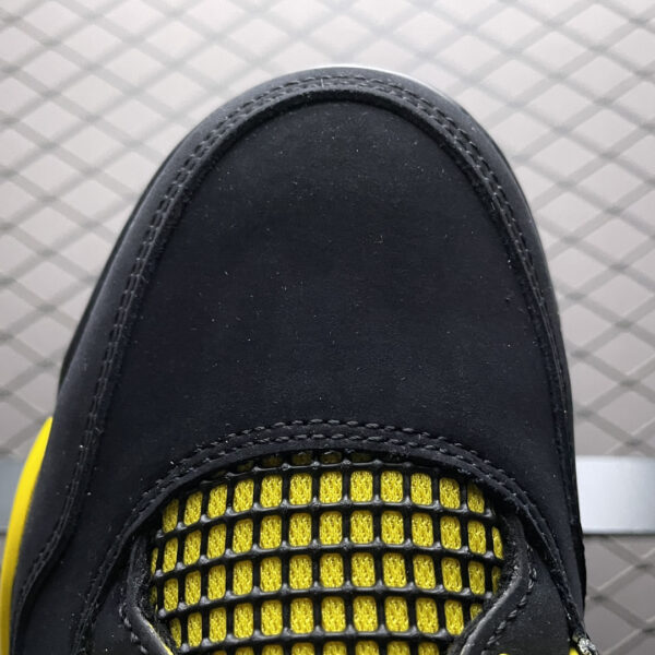6 Air Jordan 4 Retro Thunder Black & Yellow Sneakers - Classic Basketball & Streetwear Shoes