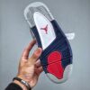 7 Air Jordan 4 Retro Midnight Navy - White Grey Navy Cement Basketball Sneakers
