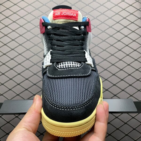 7 Union LA x Air Jordan 4 Retro “Off Noir” Black Multi-Color Collaboration Sneakers