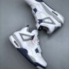 rodan Air 4 Air Jordan 4 Retro Midnight Navy - White Grey Navy Cement Basketball Sneakers