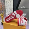 Custom Louis Vuitton LV Trainer White & Red Graffiti Low-Top Sneakers