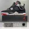 8 Air Jordan 4 Retro “Bred” Black Red Cement Basketball Sneakers AJ4 men's shoes