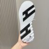 8 Hermès Black Knit and Suede Low-Top Sneakers with White Laces and Treaded Sole