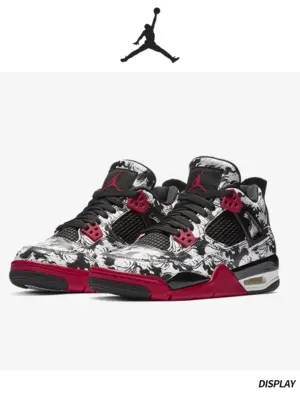 O1CN017RY9dF1pCu6fbSenY_!!910265325 Air Jordan 4 Retro “Tattoo” Black White Red Graphic Basketball Sneakers