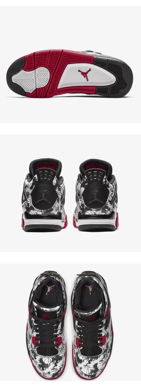 O1CN01MBLSOa1pCu6fFV60B_!!910265325 Air Jordan 4 Retro “Tattoo” Black White Red Graphic Basketball Sneakers