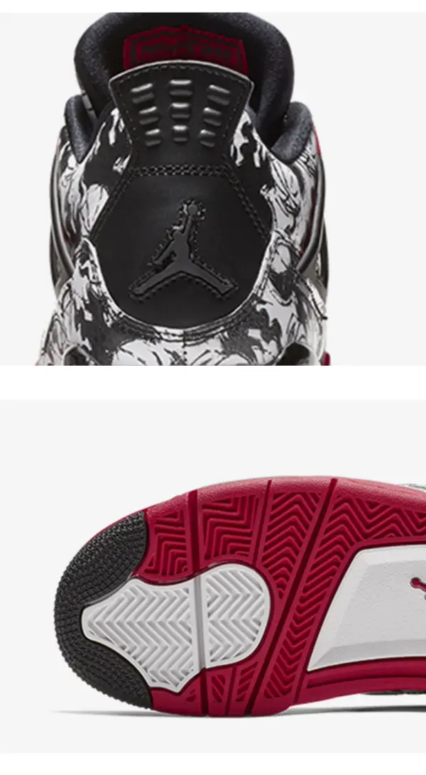 O1CN01lhKWqp1pCu6dQr4zl_!!910265325 Air Jordan 4 Retro “Tattoo” Black White Red Graphic Basketball Sneakers