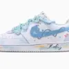 O1CN01yqBvAT1sYNakSMSbC_!!2218932905778.png_ Custom Pastel Pink & Blue Air Force 1 - Hand-Painted Watercolor Graffiti Sneakers