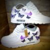 il_1140xN.5484612403_33f8 Custom Nike Air Max 90 White Sneakers with Hand-Painted Purple Butterflies