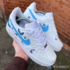 il_1140xN.5499607392_sl7t Custom Nike Air Force 1 White Sneakers with Blue Swoosh & Hand-Painted Blue Butterflies